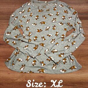Women's Corgi Print Long Sleeve Shirt 🐶